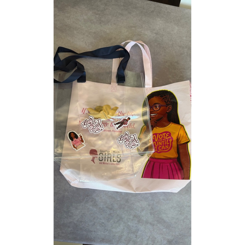 Southern Black Girls Consortium Tote Bag Set with Stickers Clear Stadium Bag